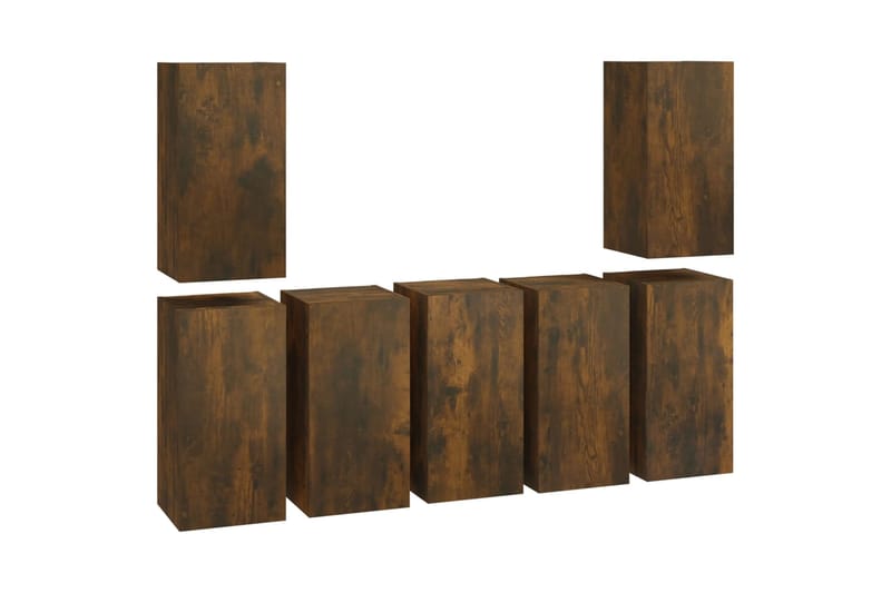 beBasic TV-kaapit 7 kpl savutammi 30,5x30x60 cm tekninen puu - Ruskea - Huonekalut - TV- & Mediakalusteet - Tv taso & Mediataso