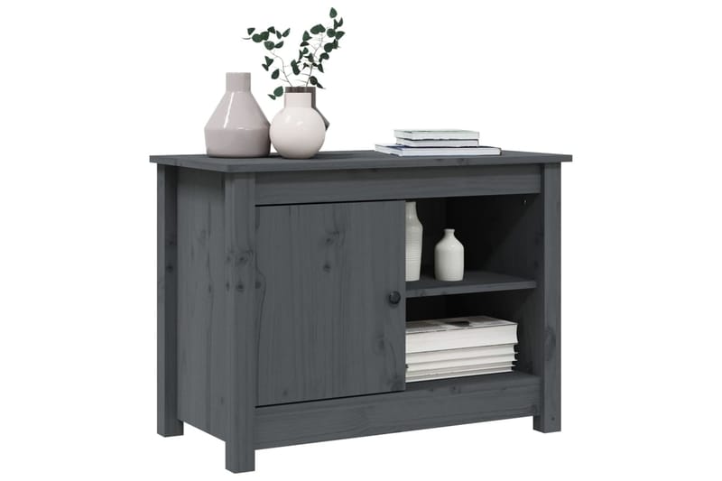 beBasic TV-kaappi harmaa 70x36,5x52 cm täysi mänty - Harmaa - Huonekalut - TV- & Mediakalusteet - Tv taso & Mediataso