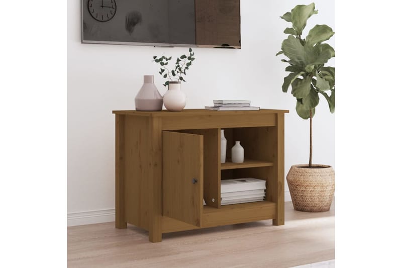 beBasic TV-kaappi hunajanruskea 70x36,5x52 cm täysi mänty - Ruskea - Huonekalut - TV- & Mediakalusteet - Tv taso & Mediataso