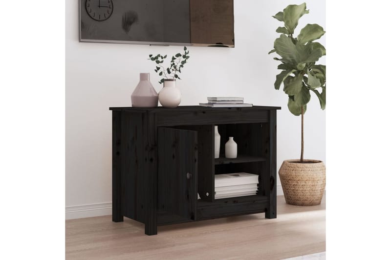 beBasic TV-kaappi musta 70x36,5x52 cm täysi mänty - Musta - Huonekalut - TV- & Mediakalusteet - Tv taso & Mediataso
