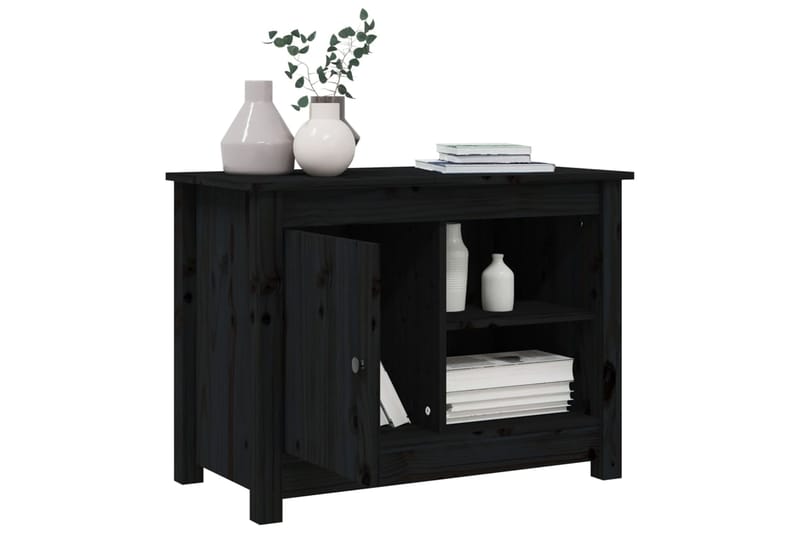 beBasic TV-kaappi musta 70x36,5x52 cm täysi mänty - Musta - Huonekalut - TV- & Mediakalusteet - Tv taso & Mediataso