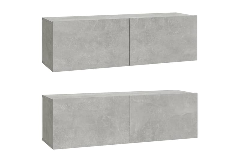 beBasic TV-seinäkaapit 2 kpl betoninharmaa 100x30x30 cm tekninen puu - Harmaa - Huonekalut - TV- & Mediakalusteet - Tv taso & Mediataso