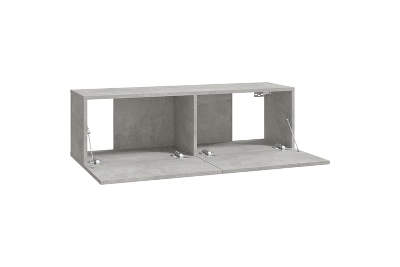 beBasic TV-seinäkaapit 2 kpl betoninharmaa 100x30x30 cm tekninen puu - Harmaa - Tv taso & Mediataso