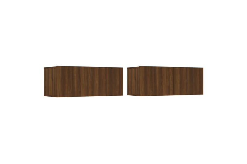 beBasic TV-seinäkaapit 2 kpl ruskea tammi 80x30x30 cm tekninen puu - Ruskea - Huonekalut - TV- & Mediakalusteet - Tv taso & Mediataso