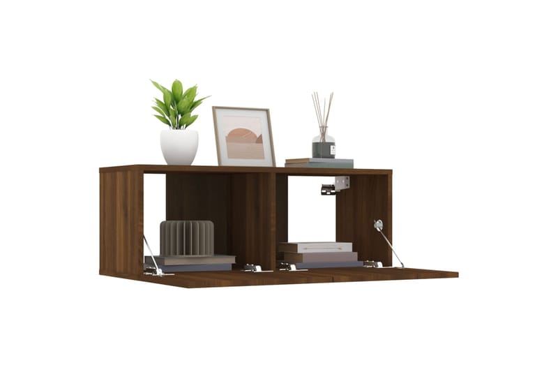 beBasic TV-seinäkaapit 2 kpl ruskea tammi 80x30x30 cm tekninen puu - Ruskea - Huonekalut - TV- & Mediakalusteet - Tv taso & Mediataso