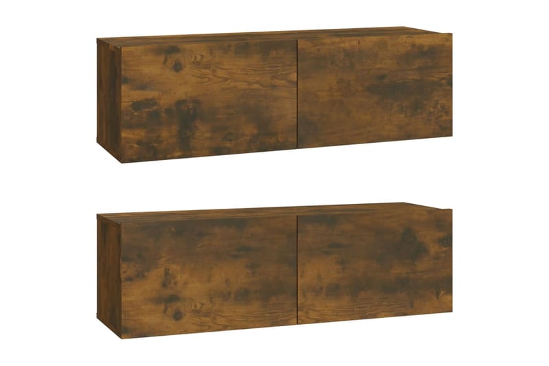 beBasic TV-seinäkaapit 2 kpl savutammi 100x30x30 cm tekninen puu - Ruskea - Huonekalut - TV- & Mediakalusteet - Tv taso & Mediataso