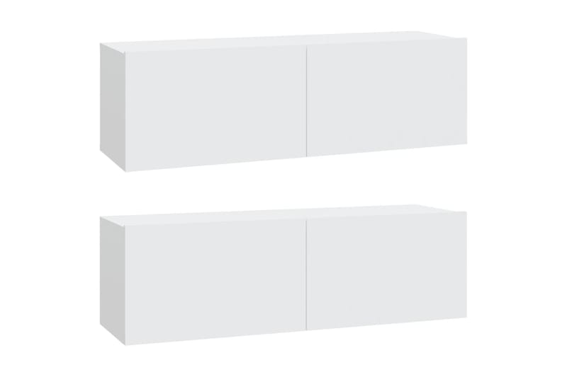 beBasic TV-seinäkaapit 2 kpl valkoinen 100x30x30 cm tekninen puu - Valkoinen - Huonekalut - TV- & Mediakalusteet - Tv taso & Mediataso