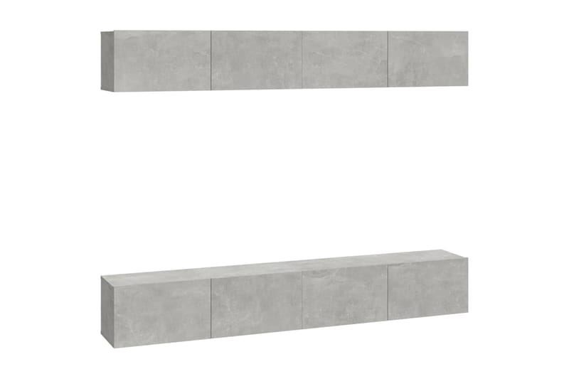 beBasic TV-seinäkaapit 4 kpl betoninharmaa 100x30x30 cm - Harmaa - Tv taso & Mediataso