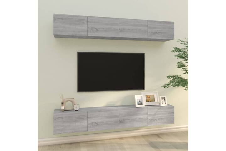 beBasic TV-seinäkaapit 4 kpl harmaa Sonoma 100x30x30 cm - Harmaa - Tv taso & Mediataso