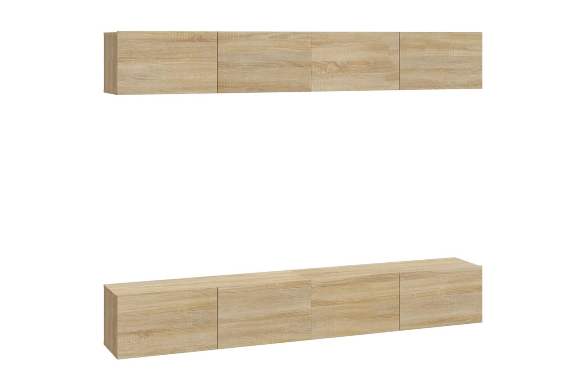 beBasic TV-seinäkaapit 4 kpl Sonoma-tammi 100x30x30 cm - Ruskea - Huonekalut - TV- & Mediakalusteet - Tv taso & Mediataso
