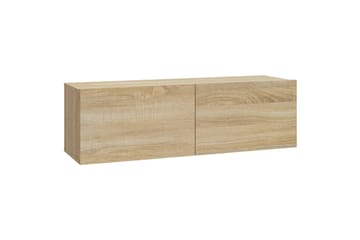 beBasic TV-seinäkaapit 4 kpl Sonoma-tammi 100x30x30 cm - Ruskea - Huonekalut - TV- & Mediakalusteet - Tv taso & Mediataso