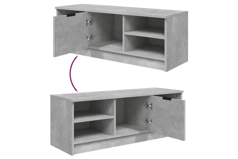 beBasic TV-taso betoninharmaa 102x35,5x36,5 cm tekninen puu - Harmaa - Huonekalut - TV- & Mediakalusteet - Tv taso & Mediataso