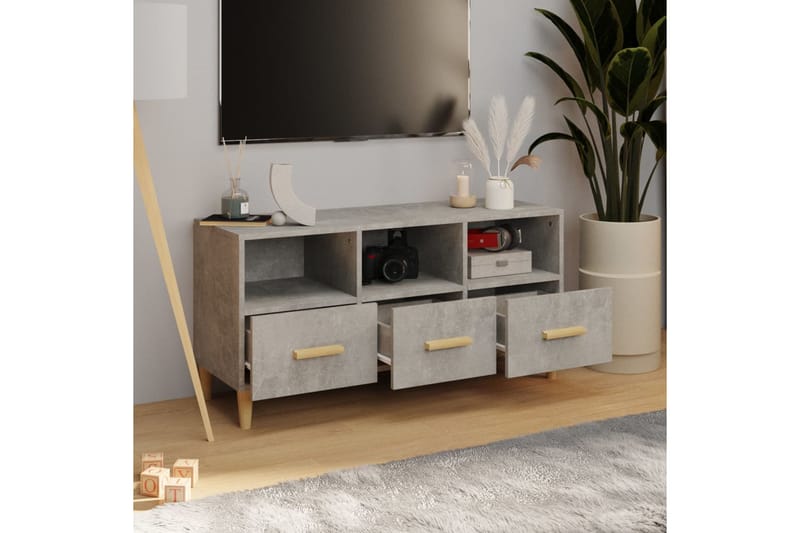 beBasic TV-taso betoninharmaa 102x36x50 cm tekninen puu - Harmaa - Huonekalut - TV- & Mediakalusteet - Tv taso & Mediataso
