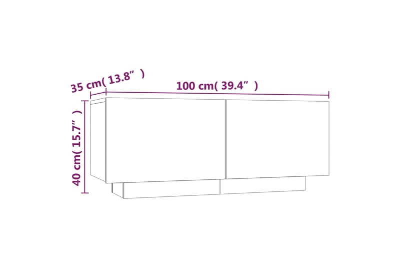 beBasic TV-taso harmaa Sonoma 100x35x40 cm tekninen puu - Harmaa - Huonekalut - TV- & Mediakalusteet - Tv taso & Mediataso
