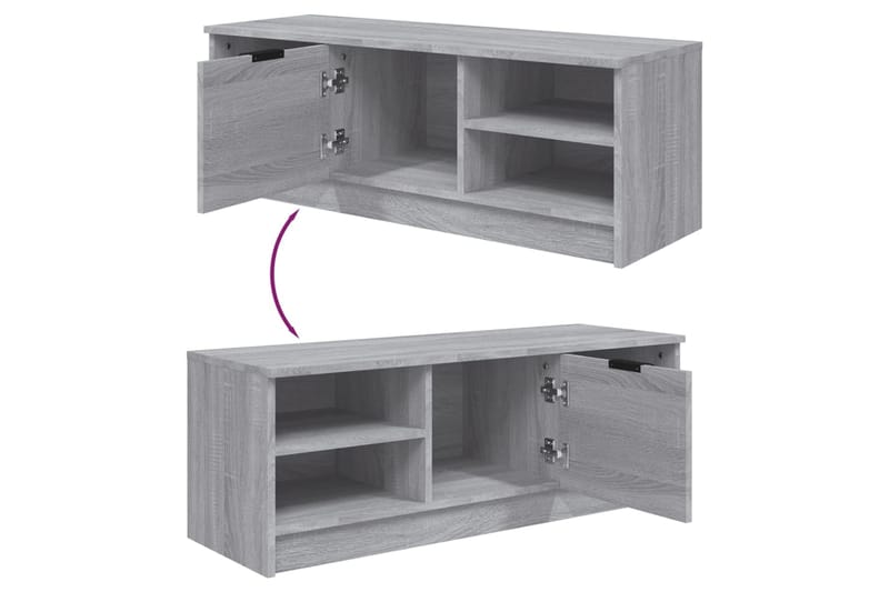 beBasic TV-taso harmaa Sonoma 102x35,5x36,5 cm tekninen puu - Harmaa - Huonekalut - TV- & Mediakalusteet - Tv taso & Mediataso