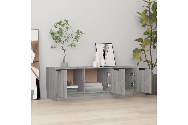 beBasic TV-taso harmaa Sonoma 102x35x36,5 cm tekninen puu - Harmaa - Huonekalut - TV- & Mediakalusteet - Tv taso & Mediataso