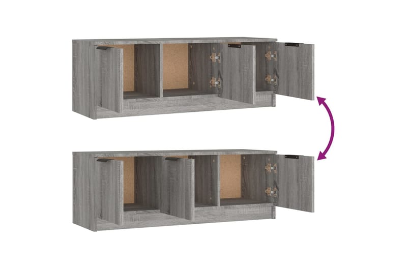 beBasic TV-taso harmaa Sonoma 102x35x36,5 cm tekninen puu - Harmaa - Huonekalut - TV- & Mediakalusteet - Tv taso & Mediataso