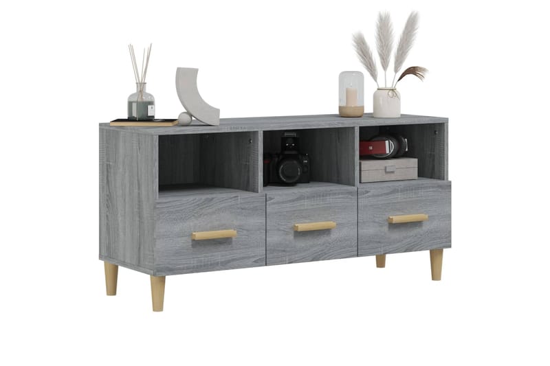 beBasic TV-taso harmaa Sonoma 102x36x50 cm tekninen puu - Harmaa - Huonekalut - TV- & Mediakalusteet - Tv taso & Mediataso