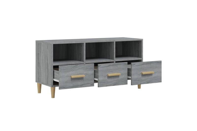 beBasic TV-taso harmaa Sonoma 102x36x50 cm tekninen puu - Harmaa - Huonekalut - TV- & Mediakalusteet - Tv taso & Mediataso