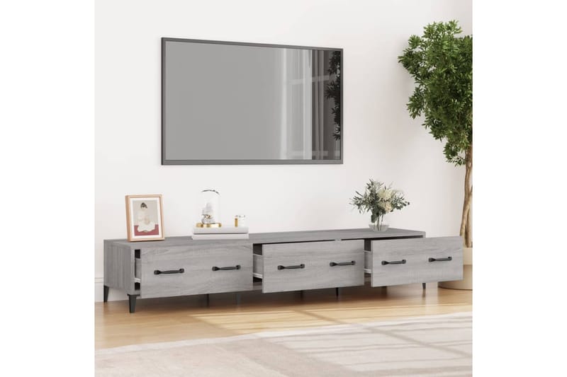 beBasic TV-taso harmaa Sonoma 150x34,5x30 cm tekninen puu - Harmaa - Huonekalut - TV- & Mediakalusteet - Tv taso & Mediataso
