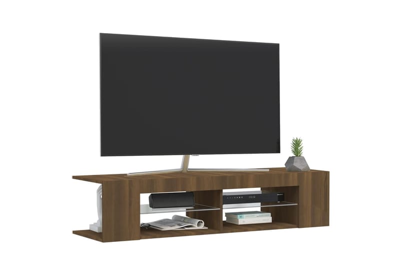 beBasic TV-taso LED-valoilla ruskea tammi 135x39x30 cm - Ruskea - Huonekalut - TV- & Mediakalusteet - Tv taso & Mediataso