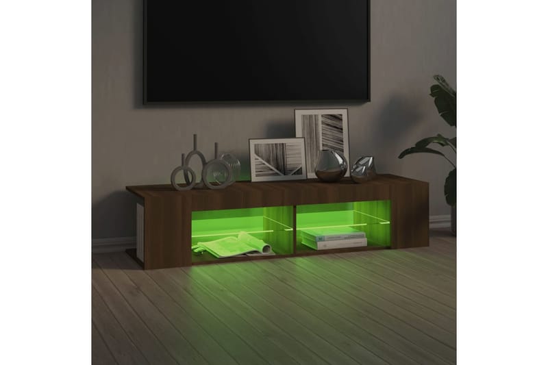 beBasic TV-taso LED-valoilla ruskea tammi 135x39x30 cm - Ruskea - Huonekalut - TV- & Mediakalusteet - Tv taso & Mediataso