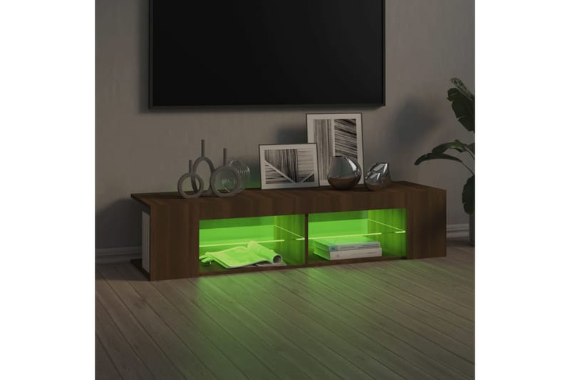 beBasic TV-taso LED-valoilla ruskea tammi 135x39x30 cm - Ruskea - Tv taso & Mediataso