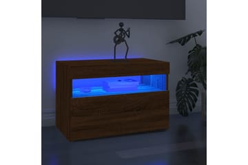 beBasic TV-taso LED-valoilla ruskea tammi 60x35x40 cm - Ruskea - Huonekalut - TV- & Mediakalusteet - Tv taso & Mediataso