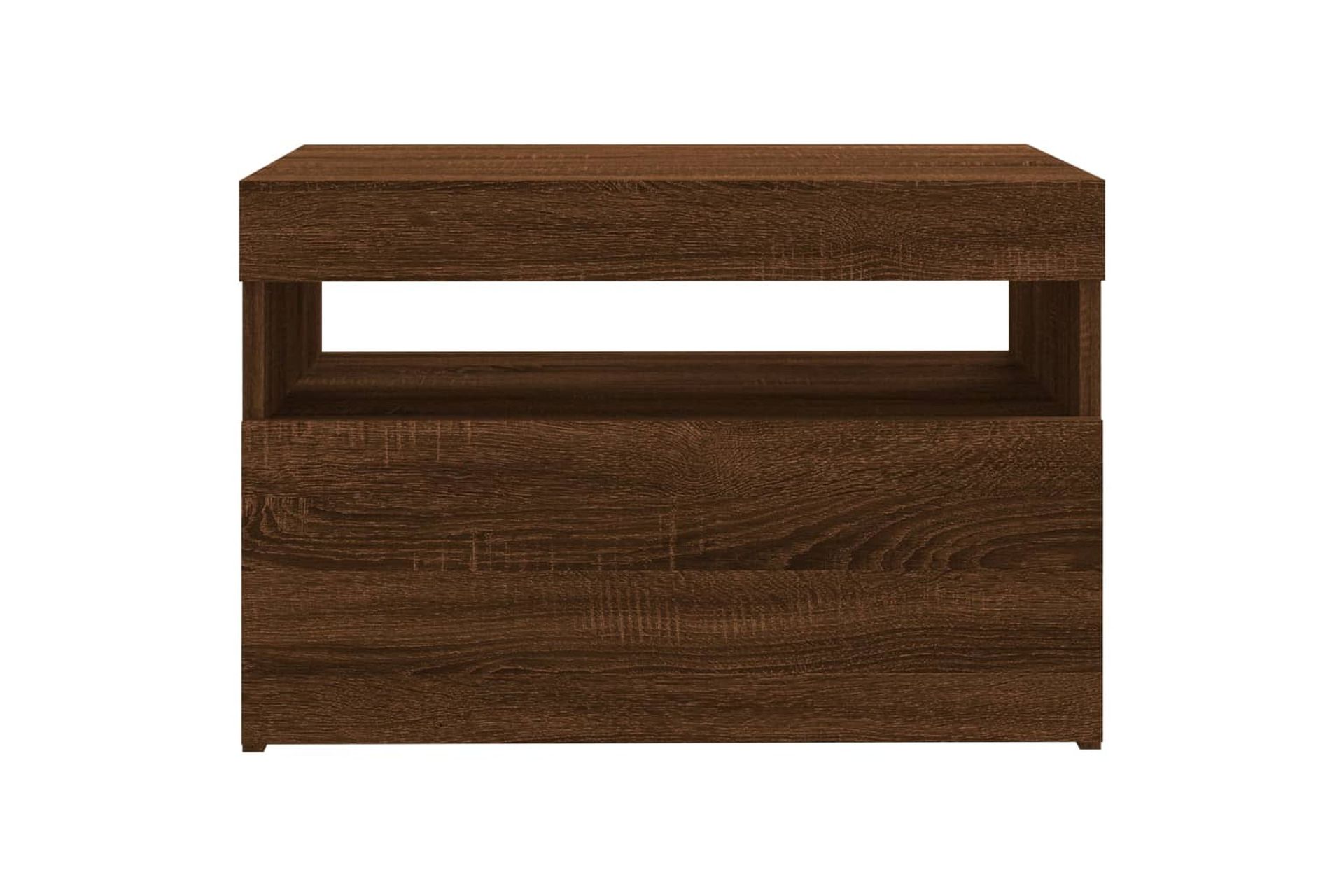 beBasic TV-taso LED-valoilla ruskea tammi 60x35x40 cm - Ruskea - Huonekalut - TV- & Mediakalusteet - Tv taso & Mediataso