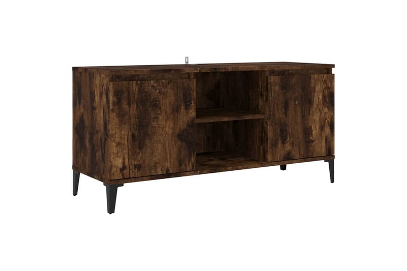beBasic TV-taso metallijaloilla savutammi 103,5x35x50 cm - Ruskea - Huonekalut - TV- & Mediakalusteet - Tv taso & Mediataso