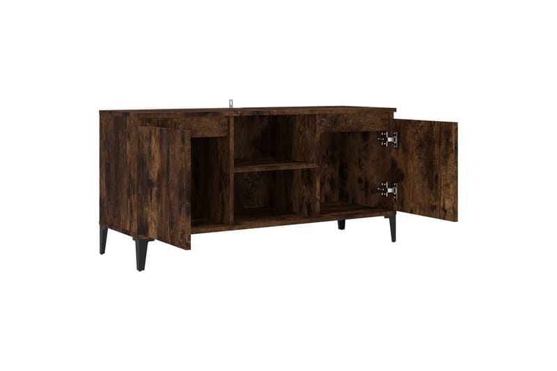 beBasic TV-taso metallijaloilla savutammi 103,5x35x50 cm - Ruskea - Huonekalut - TV- & Mediakalusteet - Tv taso & Mediataso