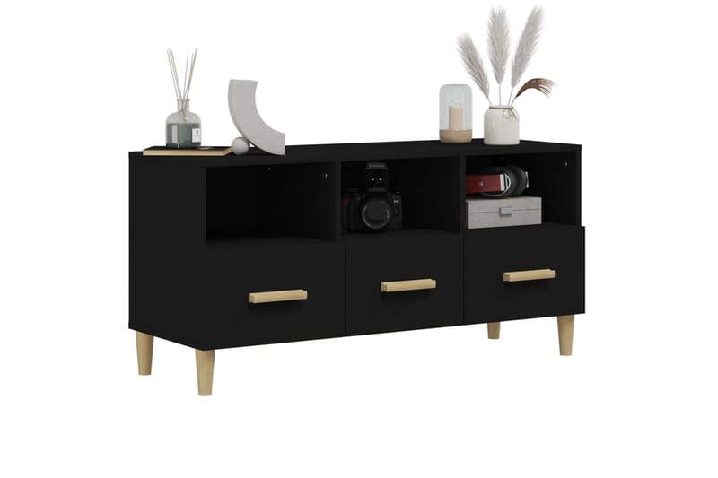 beBasic TV-taso musta 102x36x50 cm tekninen puu - Musta - Huonekalut - TV- & Mediakalusteet - Tv taso & Mediataso