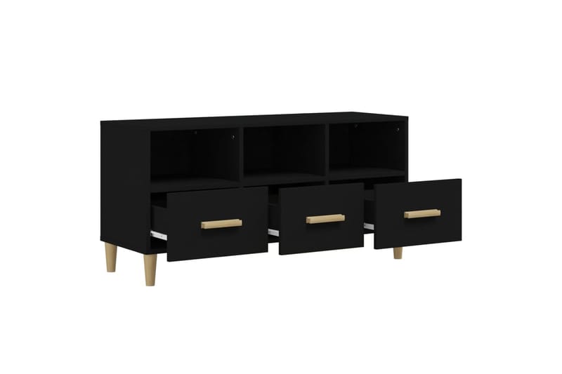 beBasic TV-taso musta 102x36x50 cm tekninen puu - Musta - Huonekalut - TV- & Mediakalusteet - Tv taso & Mediataso
