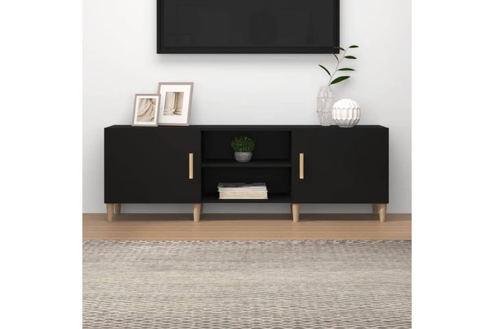 beBasic TV-taso musta 150x30x50 cm tekninen puu - Musta - Tv taso & Mediataso