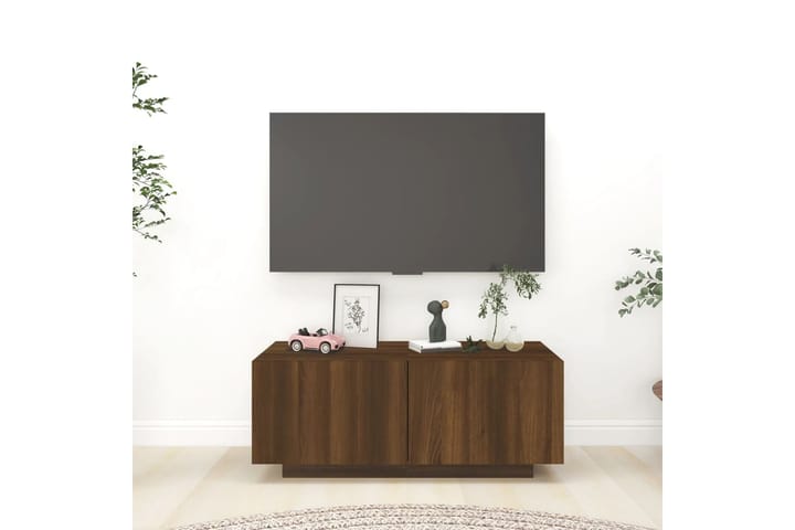 beBasic TV-taso ruskea tammi 100x35x40 cm tekninen puu - Ruskea - Tv taso & Mediataso