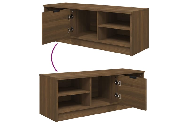 beBasic TV-taso ruskea tammi 102x35,5x36,5 cm tekninen puu - Ruskea - Huonekalut - TV- & Mediakalusteet - Tv taso & Mediataso