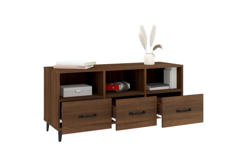 beBasic TV-taso ruskea tammi 102x35x50 cm tekninen puu - Ruskea - Huonekalut - TV- & Mediakalusteet - Tv taso & Mediataso