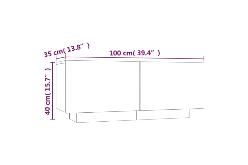 beBasic TV-taso savutammi 100x35x40 cm tekninen puu - Ruskea - Huonekalut - TV- & Mediakalusteet - Tv taso & Mediataso