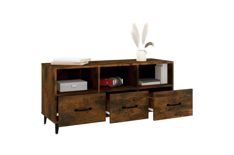 beBasic TV-taso savutammi 102x35x50 cm tekninen puu - Ruskea - Huonekalut - TV- & Mediakalusteet - Tv taso & Mediataso