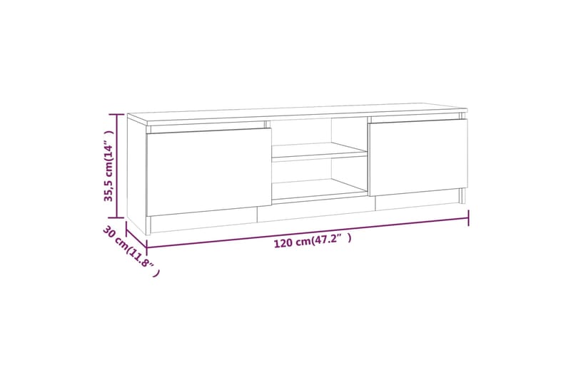 beBasic TV-taso savutammi 120x30x35,5 cm tekninen puu - Ruskea - Huonekalut - TV- & Mediakalusteet - Tv taso & Mediataso