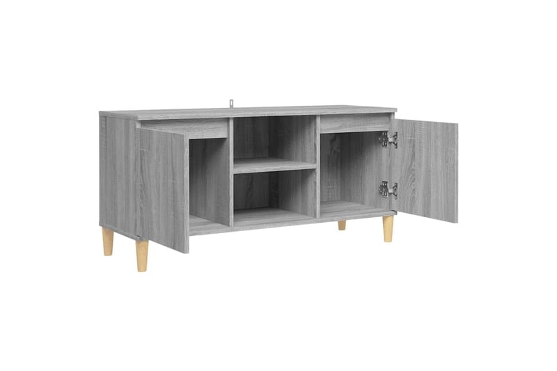 beBasic TV-taso täyspuiset jalat harmaa Sonoma 103,5x35x50 cm - Harmaa - Huonekalut - TV- & Mediakalusteet - Tv taso & Mediataso
