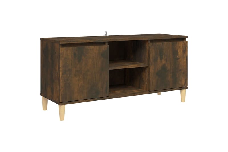 beBasic TV-taso täyspuujaloilla savutammi 103,5x35x50 cm - Ruskea - Huonekalut - TV- & Mediakalusteet - Tv taso & Mediataso