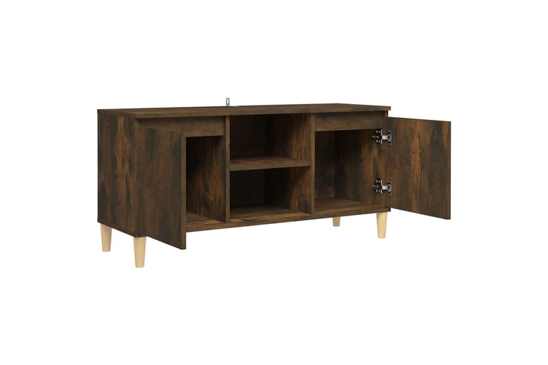 beBasic TV-taso täyspuujaloilla savutammi 103,5x35x50 cm - Ruskea - Huonekalut - TV- & Mediakalusteet - Tv taso & Mediataso