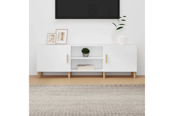 beBasic TV-taso valkoinen 150x30x50 cm tekninen puu - Valkoinen - Tv taso & Mediataso