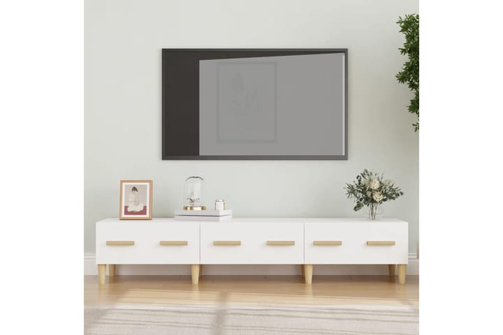 beBasic TV-taso valkoinen 150x34,5x30 cm tekninen puu - Valkoinen - Tv taso & Mediataso