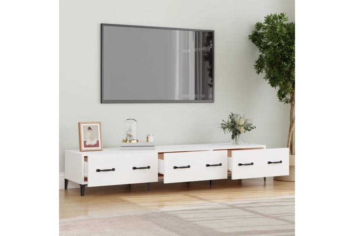 beBasic TV-taso valkoinen 150x34,5x30 cm tekninen puu - Valkoinen - Tv taso & Mediataso