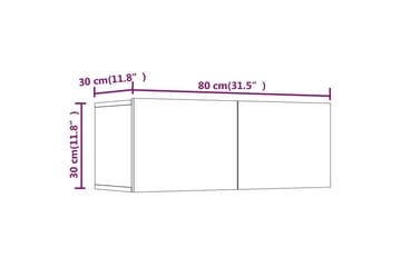 beBasic TV-tasot 2 kpl betoninharmaa 80x30x30 cm tekninen puu - Harmaa - Huonekalut - TV- & Mediakalusteet - Tv taso & Mediataso