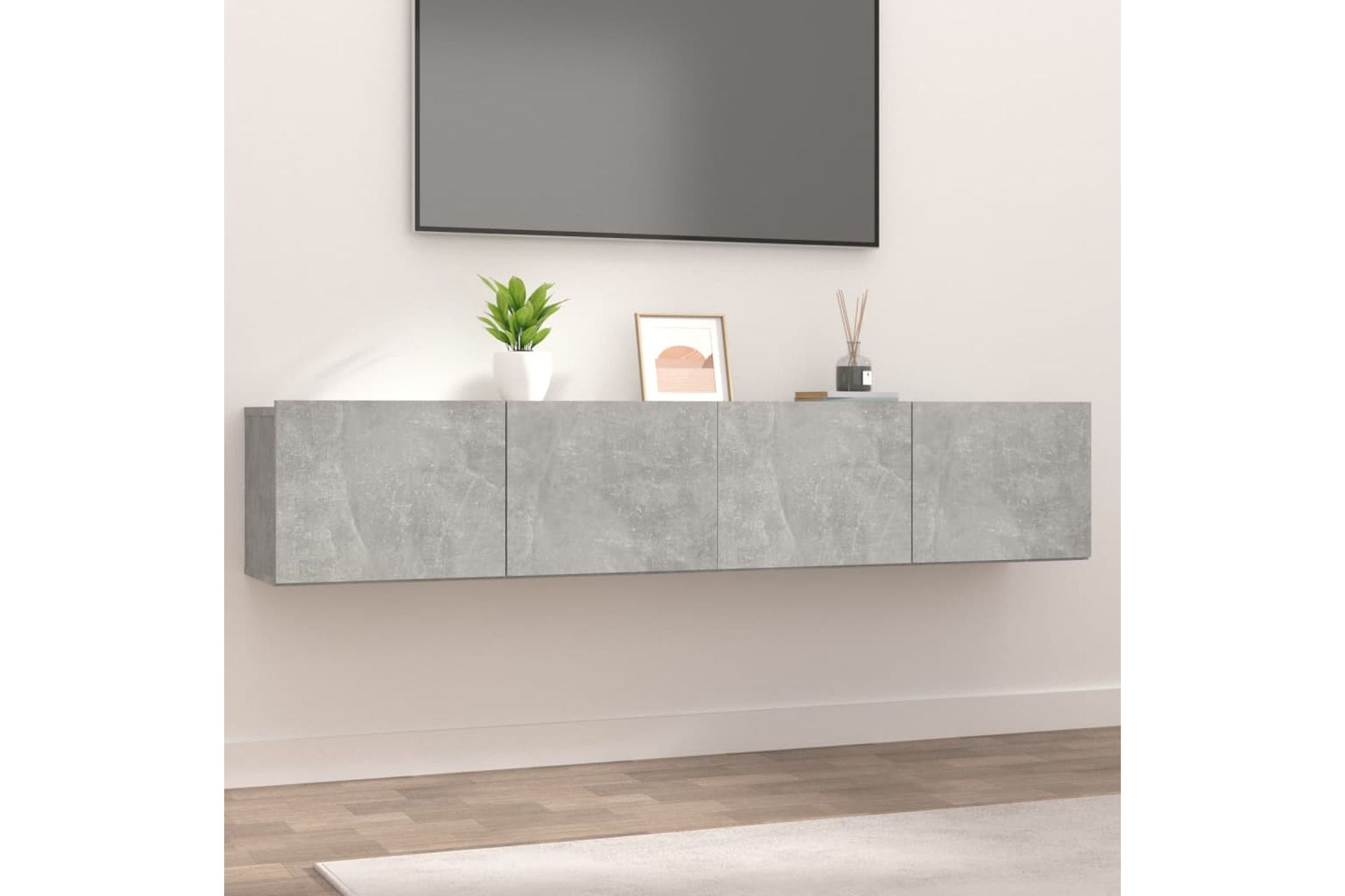 beBasic TV-tasot 2 kpl betoninharmaa 80x30x30 cm tekninen puu - Harmaa - Huonekalut - TV- & Mediakalusteet - Tv taso & Mediataso