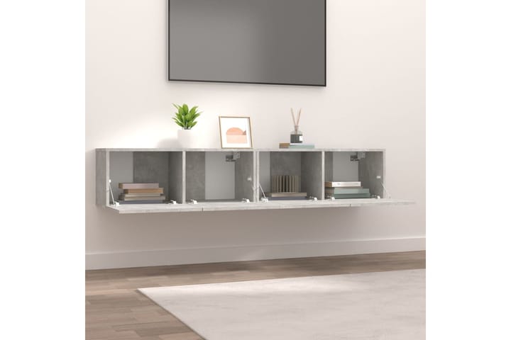 beBasic TV-tasot 2 kpl betoninharmaa 80x30x30 cm tekninen puu - Harmaa - Tv taso & Mediataso