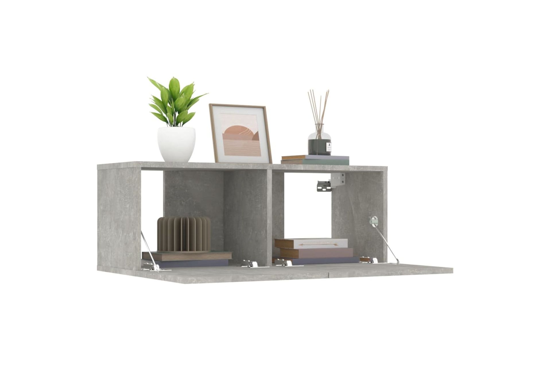beBasic TV-tasot 2 kpl betoninharmaa 80x30x30 cm tekninen puu - Harmaa - Huonekalut - TV- & Mediakalusteet - Tv taso & Mediataso
